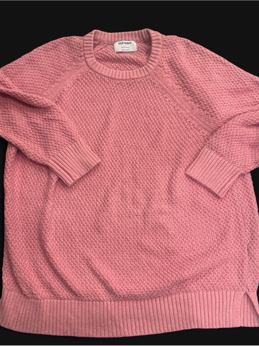 Old Navy Soft Pink Textured Crewneck Sweater - Women's